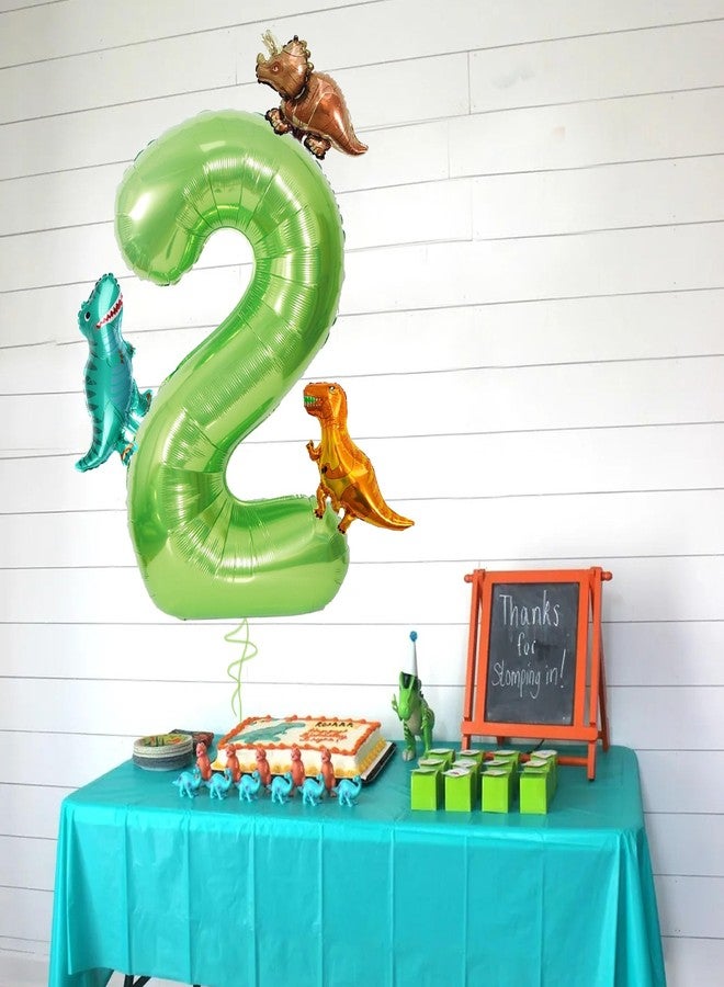 Ysqool Dinosaur Green Number 2 Balloon, 40 In Large Foil Helium Balloon with Mini Dino Mylar Balloons, Dinosaur Birthday Decorations for Kids, Dino Balloons Set for 2nd Birthday Party Supplies (2) - Image 5